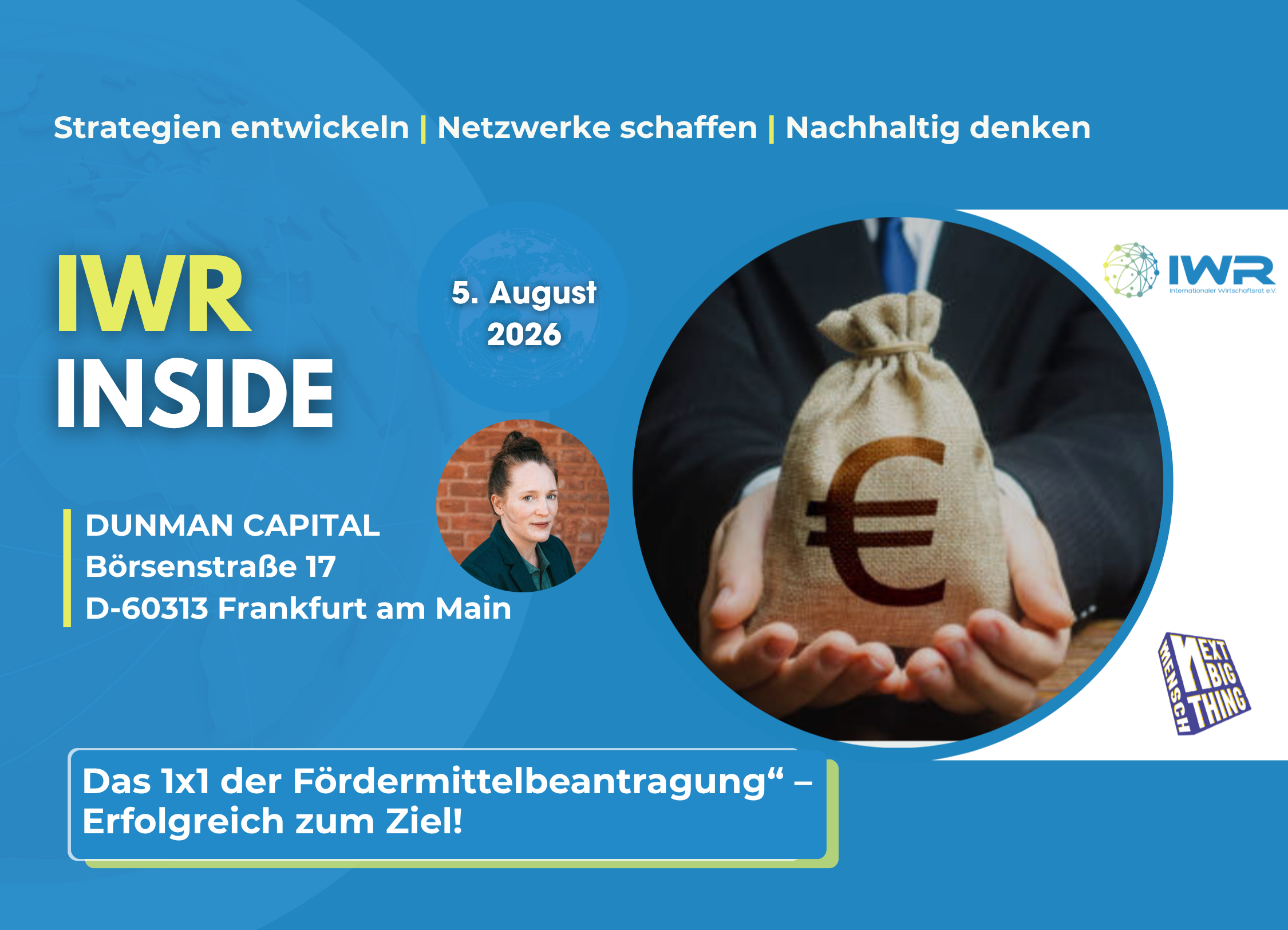 IWR - INSIDE Das 1x1 der Fördermittelbeantragung  Erfolgreich zum Ziel! 